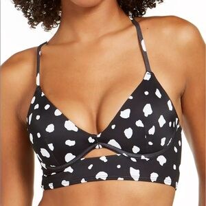 SUNDAZED COW PRINT Spot on Printed Jenna Bikini Swim Top, US 32DD
